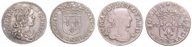 VARIOUS RULERS&nbsp;
Lot 2 coins - 3 Sols 1868; Luigino 1660, 4,19g&nbsp;

VF | VF