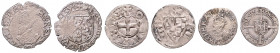 VARIOUS RULERS&nbsp;
Lot 3 coins - Denarius w. d., Kreuzer 1542, 3,64g&nbsp;

VF | VF