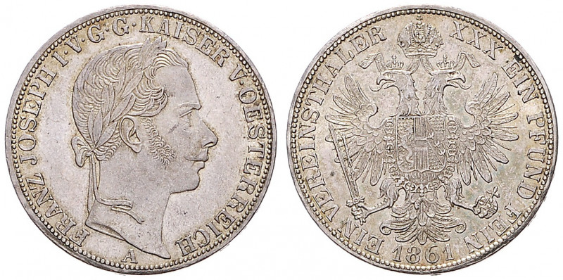 FRANZ JOSEPH I (1848 - 1916)&nbsp;
1 Thaler, 1861, 18,56g, A. Früh 1407&nbsp;
...