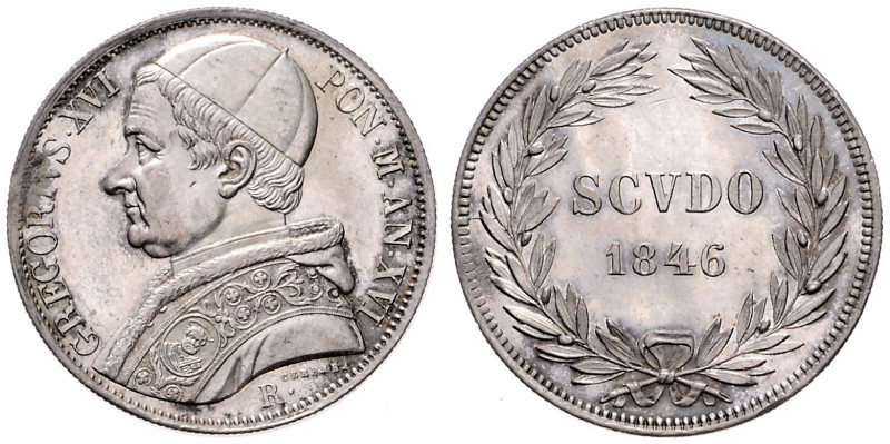 POPE GREGORY XVI (1831 - 1846)&nbsp;
Scudo, 1846, 26,84g, KM 1336.1&nbsp;

EF...