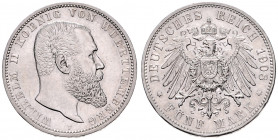 WURTENBERG&nbsp;
5 Mark, 1908, 27,77g, F. Jäg 176&nbsp;

EF | EF