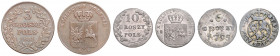 POLAND&nbsp;
Lot 3 coins - 6 Groszy 1795; 10 Groszy 1831; 3 Groszy 1831, 12,73g&nbsp;

VF | VF