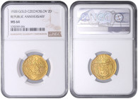 COINS, MEDALS&nbsp;
Gold medal (2 Ducats) 10th Anniversary of the Founding of the Czechoslovak Republic, 1928, 6,89g, 22 mm, O. Španiel, Au 986/1000,...