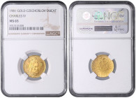 COINS, MEDALS&nbsp;
1 Ducat Charles IV., 1981, 19,75 mm, Au 986/1000, MCH CSSRD-04&nbsp;

UNC | UNC , NGC MS 65