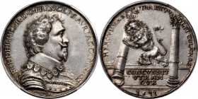 1631 Dutch Victories in the New World Medal. Betts-33. Silver. MS-61 (PCGS).

50.0 mm. 667.4 grains. One of the classic rarities among the early Bet...
