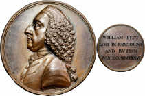 (1766) William Pitt Medal. Betts-516, Dies 1-A (Kraljevich 1), modified. Copper. MS-60.

40.2 mm. 344.3 grains. 2.2-2.3 mm thick. Smooth medium brow...
