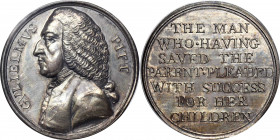 (1766) (i.e. 1863) William Pitt Medal. Betts-515, Dies 3-C (Kraljevich 3). Silver, Not Overstruck. MS-61 (PCGS).

42.5 mm. 557.2 grains. 2.0-2.4 mm ...