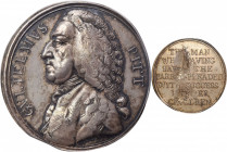 (1766) (i.e. 1863) William Pitt Medal. Betts-515, Dies 2-C (Kraljevich 4). Silver, Overstruck on English Charles II Crown. AU-53 (PCGS).

43.4 mm. 4...