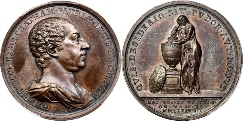 1778 William Pitt Memorial Medal. Betts-523. Bronze. MS-64 BN (PCGS)

37.2 mm....