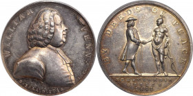 1775 William Penn Memorial Medal. Betts-531. Silver. AU-58 (PCGS).

40.3 mm. 409.6 grains. A popular and important American reference medal, commiss...