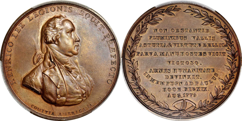1779 (ca. 1874) Henry Lee Hook Medal. Betts-575, Julian MI-5. Bronze. SP-63 (PCG...