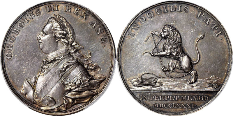 1781 “British Resentment” Medal. Betts-584. Silver. MS-62 (PCGS).

54.1 mm. 68...