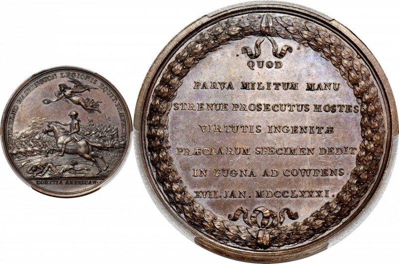 1781 (ca. 1790) William Washington at Cowpens Medal. Betts-594, Julian MI-8. Cop...