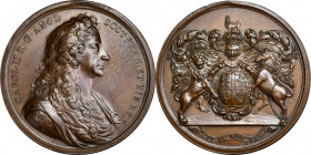 Undated (circa 1683?) Charles II Royal Presentation Medal. Bronze. Eimer-267, Medallic Illustrations 595/277, Morin-8. MS-62 BN (NGC).

53.8 mm. 826...