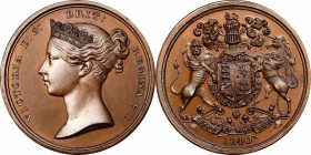 1840 Victoria Royal Medal. Copper, Bronzed. Small Size. BHM-1976, Jamieson Fig. 31. MS-66 BN (NGC).

37.7 mm. 424.8 grains. An exceptional specimen ...