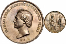 1853 Franklin Pierce Indian Peace Medal. Silver. First Size. Julian IP-32, Prucha-49. Very Choice About Uncirculated.

75.9 mm. 2356.6 grains. Neatl...