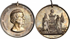 1865 Andrew Johnson Indian Peace Medal. Silver. Second Size. Julian IP-41, Prucha-52, Musante GW-771, Baker-173V. Choice About Uncirculated.

62.5 m...