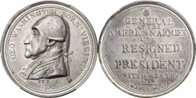 1790 Manly medal. Original Dies. Musante GW-10, Baker-61A. White Metal. SP-58 (PCGS).

49.4 mm. 605.2 grains. Uniform light pewter gray with a few s...