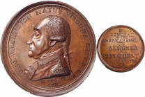 Circa 1858 Manly medal. Second Obverse reissue. Musante GW-11, Baker-62B. Copper. SP-64 BN (PCGS).

49.4 mm. 676.9 grains. Light mahogany brown with...