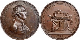 Circa 1816 Halliday medal. Musante GW-57, Baker-70C. Copper, Bronzed. Plain rims. SP-64 BN (PCGS).

53.8 mm. 1071.6 grains. Another superb Halliday ...