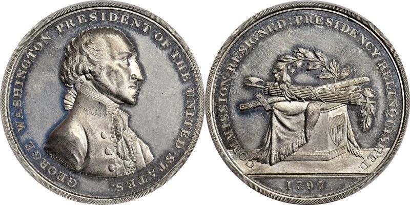 Circa 1816 Halliday medal. Musante GW-57, Baker-70. White Metal. Ornamented rims...