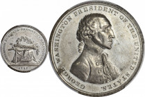 Circa 1816 Halliday medal. Musante GW-57, Baker-70. White Metal. Ornamented rims. SP-61 (PCGS).

53.7 mm. 808.4 grains. Medium pewter gray with gene...