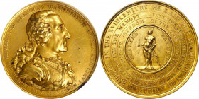 1805 Eccleston medal. Musante GW-88, Baker-85A. Bronze, Fire Gilt. SP-60 (PCGS).

75.9 mm. 2203.0 grains. Pleasing light yellow gold surfaces with s...