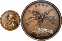 Circa 1805 Peace of 1783 medal. Musante GW-92, Baker-58A, Julian CM-5. Copper, Bronzed. SP-62 (PCGS).

40.2 mm. 532.8 grains. Deep faded tan, olive ...