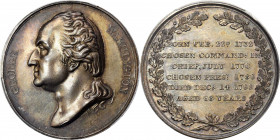 Circa 1849 Birth Centennial medal by C.C. Wright. Second reverse. Musante GW-128, Baker-75. Silver. MS-63 (PCGS).

45.0 mm. 853.9 grains. Deep silve...