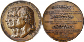 Circa 1838 Cercle Britannique or Heroes of Liberty medal. Original. Plain edge. Musante GW-149, Baker-196. Bronze. SP-64 (PCGS).

51.1 mm. 1041.4 gr...