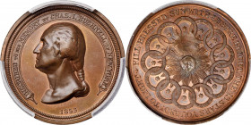 Circa 1886 Fill Blessed Sun medal. Musante GW-185, Baker (Rulau-Fuld) E-96 var. Copper. SP-65 RB (PCGS).

53.5 mm. 1279.5 grains. Glossy reddish bro...