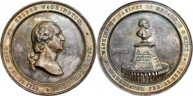 Circa 1860 U.S. Mint Washington Cabinet medal. Musante GW-241, Baker-326, Julian MT-23. Silver. Plain edge. SP-65 (PCGS).

59.6 mm. 1512.4 grains. L...