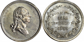 Circa 1859 Birth and Death medal by Robert Lovett, Jr. from the Cogan Series. Musante GW-244, Baker-136E. White Metal. Thin Planchet, Reeded edge. MS-...