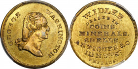 Circa 1860 William Idler store card. Musante GW-266, Baker-545B, Miller Pa-229. Brass. MS-66 (PCGS).

20.4 mm. Mostly brilliant warm golden brass wi...