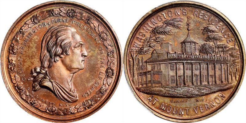 Circa 1860 Residence of Washington medal by George H. Lovett. First obverse. Mus...