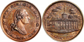 Circa 1860 Residence of Washington medal by George H. Lovett. First obverse. Musante GW-304, Baker-113A. Copper. MS-65 RB (PCGS).

34.5 mm. Attracti...