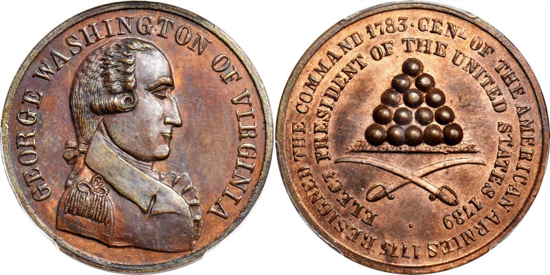 1883 Washington of Virginia medal. Massamore Restrike. Musante GW-352R, Baker-64...