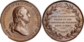 Circa 1861 U.S. Mint Oath of Allegiance medal. Musante GW-476, Baker-279B, Julian CM-2. Bronze. MS-66 (PCGS).

30.3 mm. 277.0 grains. A beautiful ex...