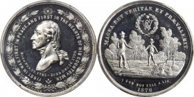 1876 Magna Est Veritas medal by Robert Laubenheimer. Musante GW-861, Baker-292D. White Metal. SP-63+ (PCGS).

50.6 mm. An exceptional example in thi...