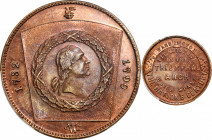 1876 Fit Keystone in the Triumphal Arch medal. Musante GW-875, Baker-408C. Copper. MS-66 RB (PCGS).

31.3 mm. Generous fiery red and orange surfaces...