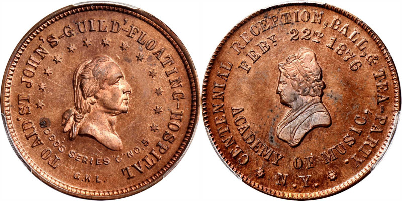 1876 St. John’s Guild medal by George H. Lovett. Second obverse. Musante GW-883,...