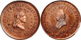 1876 St. John’s Guild medal by George H. Lovett. Second obverse. Musante GW-883, Baker-412A. Copper. MS-64 RB (PCGS).

27.4 mm. Nearly full rosy red...