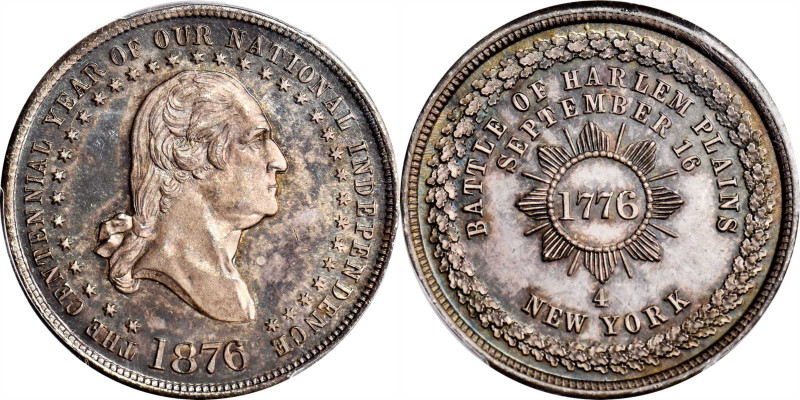 1876 Harlem Plains medal. George Lovett’s Balle Series, No. 4. Musante GW-887, B...