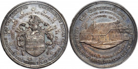 1883 Headquarters at Newburgh Centennial medal. Musante GW-998, HK-134, var. Silver. MS-62 (PCGS).

41.7 mm. 571.5 grains. Dark gray silver with pas...