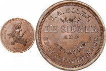 1862 Young America / J.A. Bolen Store Card. Musante JAB-5. Copper. MS-65 BN (PCGS).

27.8 mm. 152.4 grains. An exceptional red and brown specimen wi...