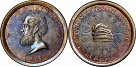1864 J.A. Bolen Store Card with Liberty Cap. Musante JAB-9. Oreide. Marked “B” on edge. MS-63 (PCGS).

27.8 mm. 187.2 grains. A second example of th...