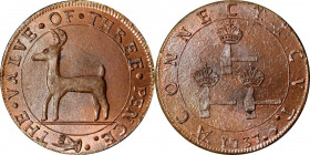 “1737” (ca. 1864) Higley Copy by J.A. Bolen. Musante JAB-10. Copper. MS-66+ BN (PCGS).

28.1 mm. 154.5 grains. A superb piece with generous faded re...