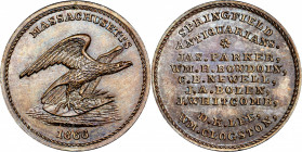 1866 Springfield Antiquarians medal by J.A. Bolen. Musante JAB-23. Copper. MS-64 BN (PCGS).

27.7 mm. 152.8 grains. Chocolate brown with soft blue a...