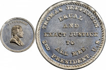 Undated (ca. 1867) Jefferson / Equal and Exact Justice medal by J.A. Bolen. Musante JAB-26. White Metal. MS-63 (PCGS).

25.3 mm. 131.2 grains. Soft ...