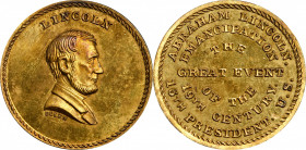 Undated (ca. 1867) Lincoln / Emancipation medal by J.A. Bolen. Musante JAB-28. Brass. Marked “B” on edge. MS-65 (PCGS).

25.3 mm. 147.8 grains. Attr...